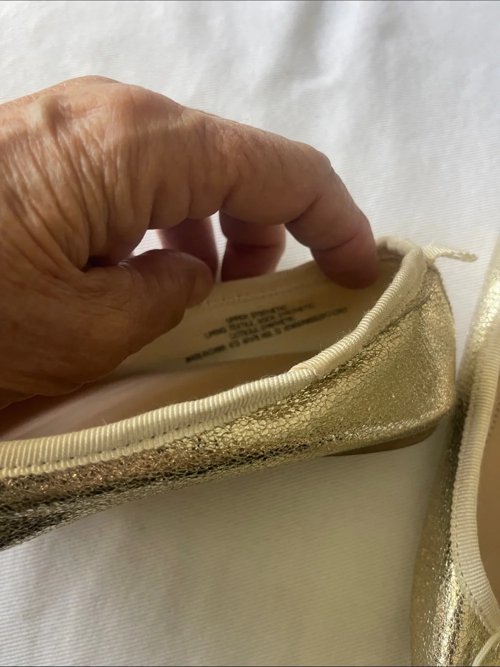 Crewcuts Size 13 Girls Shimmering Gold Bow Ballet Flats